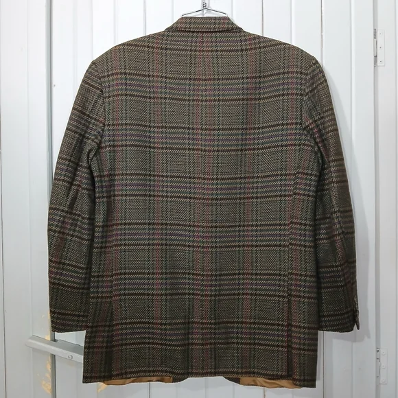 Vintage Cacharel Wool Blend Plaid Men's Blazer - Picture 2 of 10